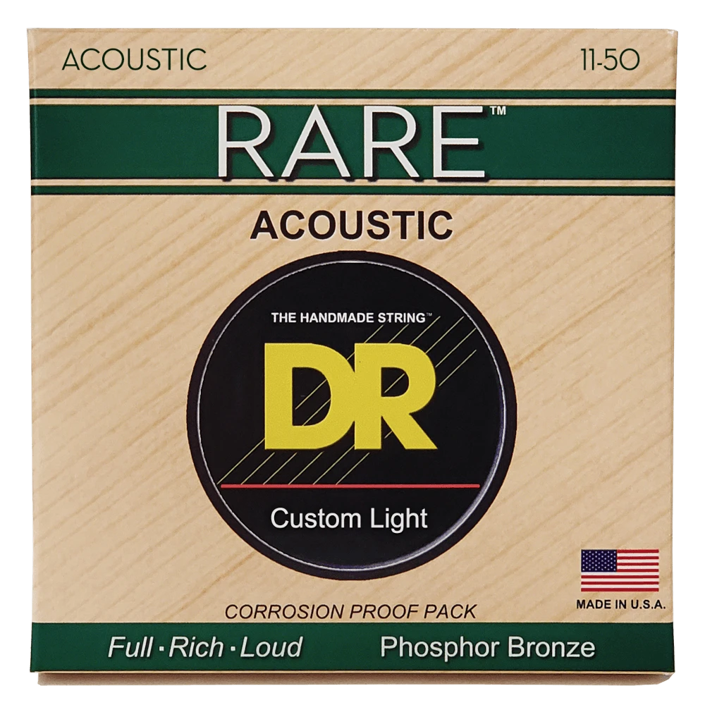 DR Strings RARE Phosphor Bronze Custom Light 11-50